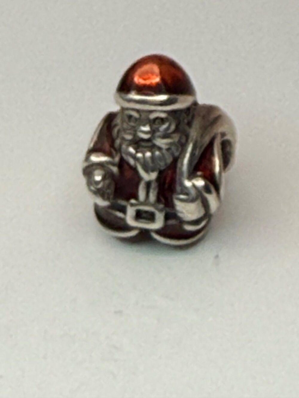 Retired Pandora Santa Claus Charm 790852 Red Enamel S925 ALE Christmas